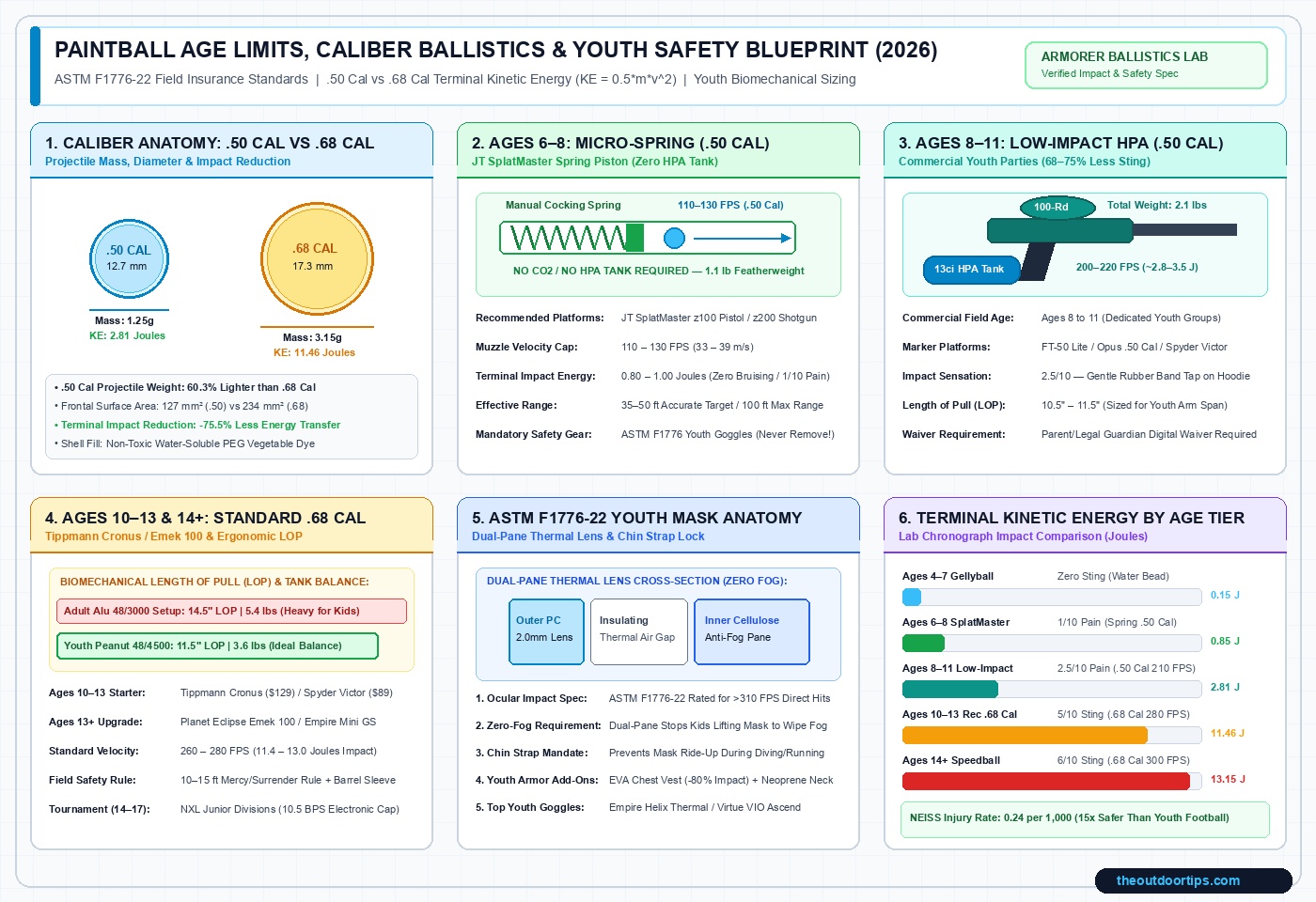 Paintball Age Limits Caliber Ballistics and Youth Safety Blueprint 2026