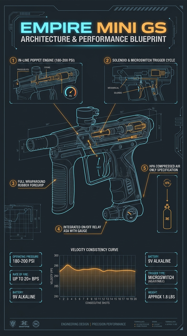 Empire Mini GS review power and precision in a compact package vertical technical infographic