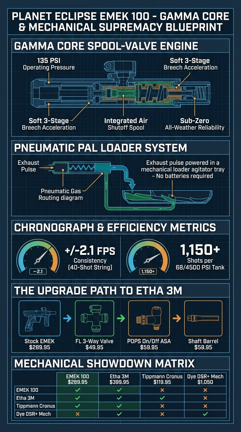 Planet Eclipse EMEK 100 Technical Infographic Blueprint