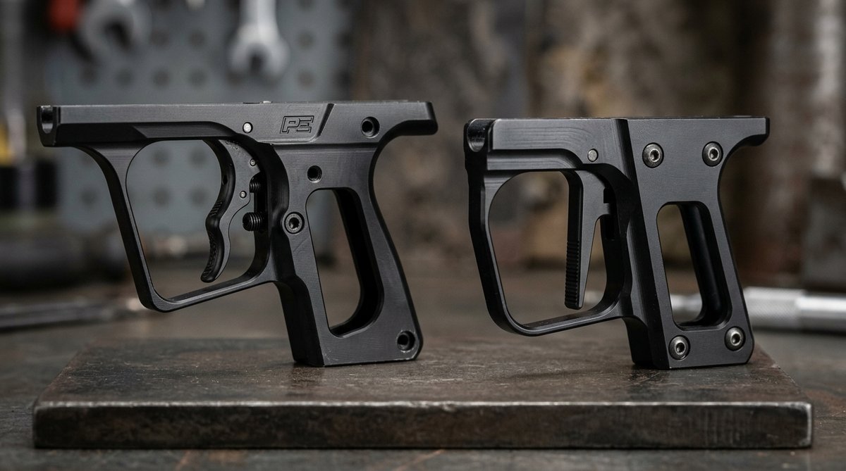 Adjustable aluminum trigger comparison for mechanical paintball markers