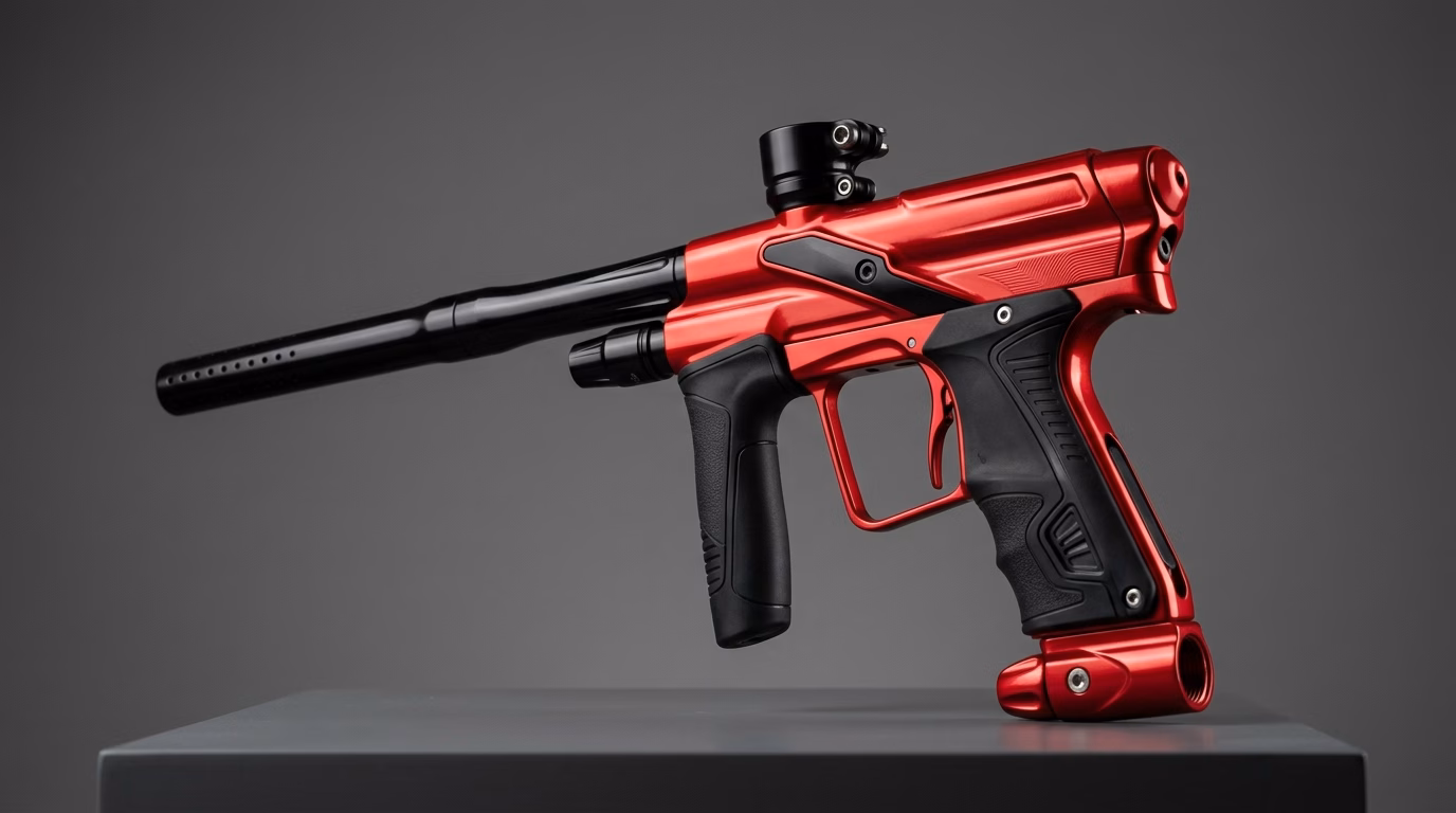 Spyder Fenix electronic paintball marker – gloss red finish overview – upgrade guide