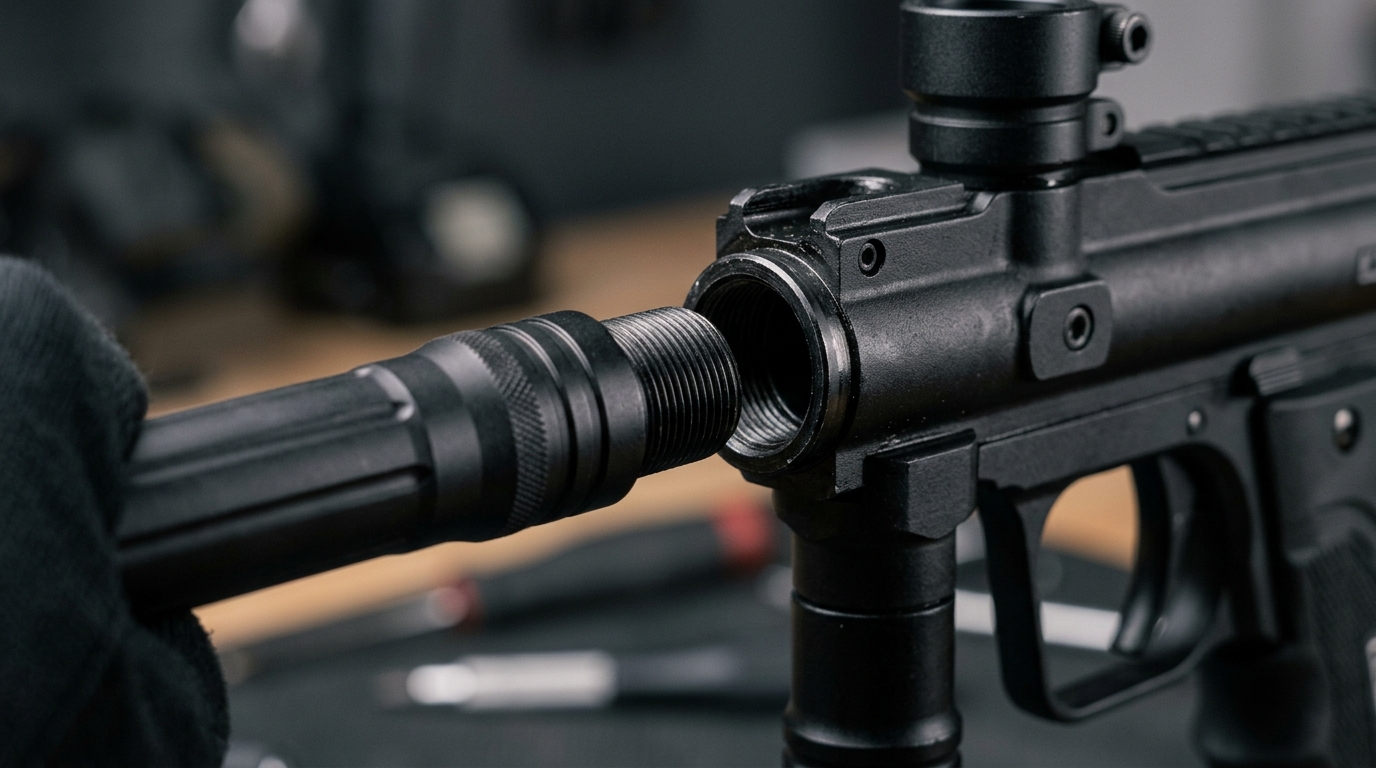 Tippmann Cronus Basic – barrel swap detail – upgrade guide