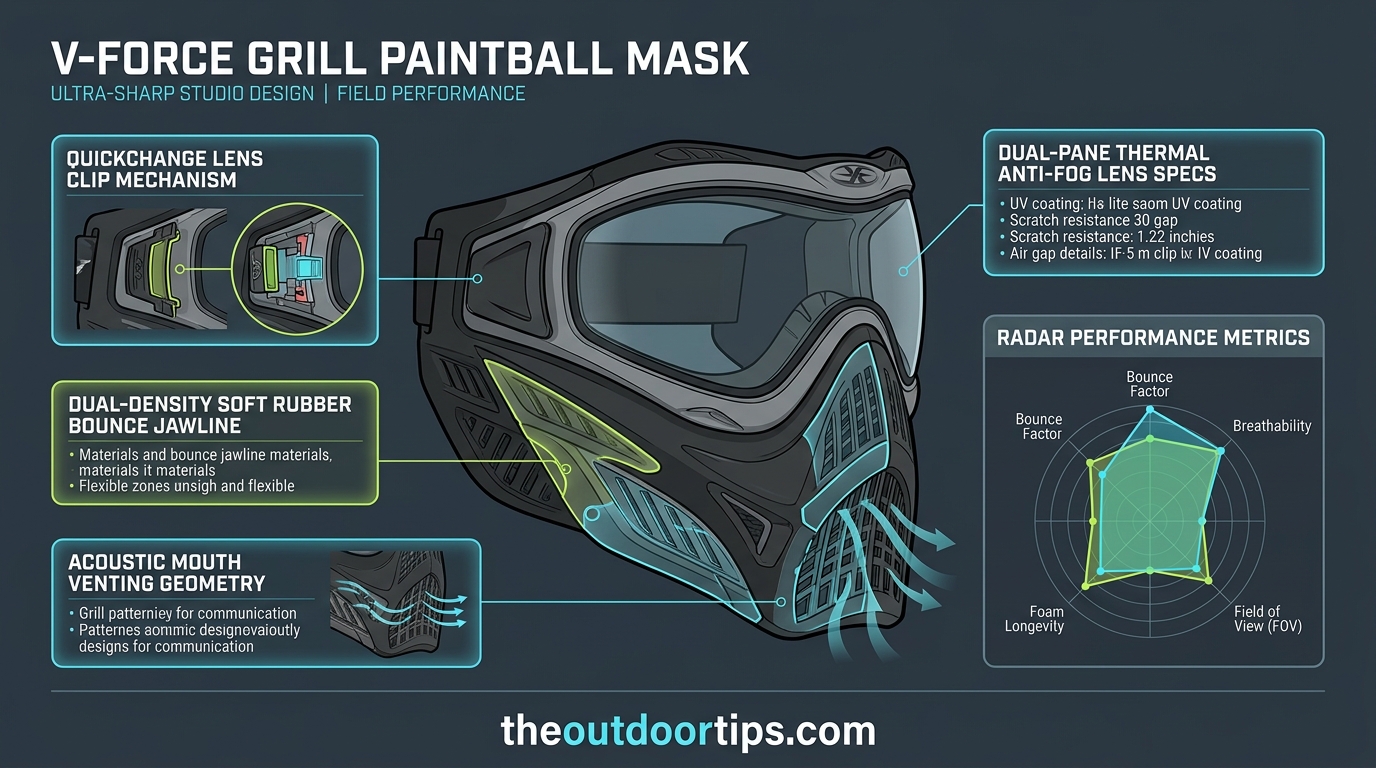 V-Force Grill Paintball Mask Technical Anatomy Infographic - theoutdoortips.com