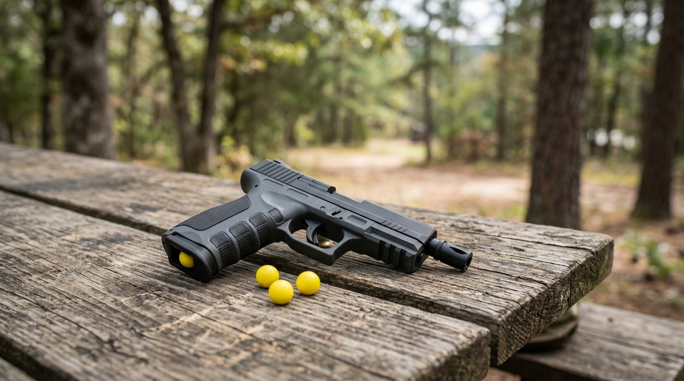 JT ER2 pump pistol – outdoor target shooting setup – backup paintball marker