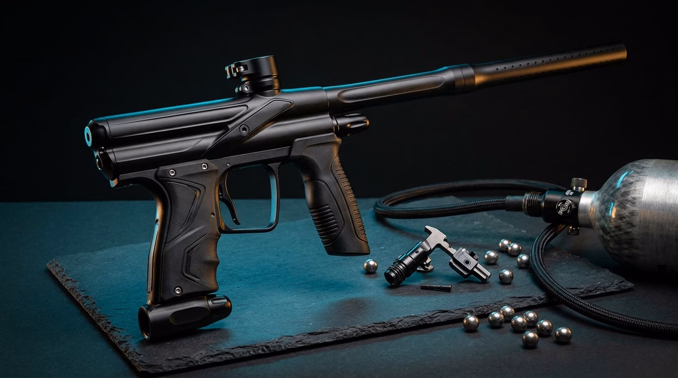 Azodin Kaos 2 mechanical paintball marker in studio test bench review 2026