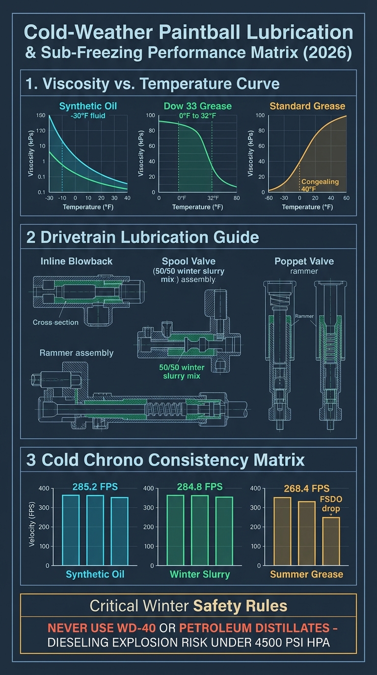 Cold Weather Paintball Lubrication Viscosity and Drivetrain Blueprint 2026