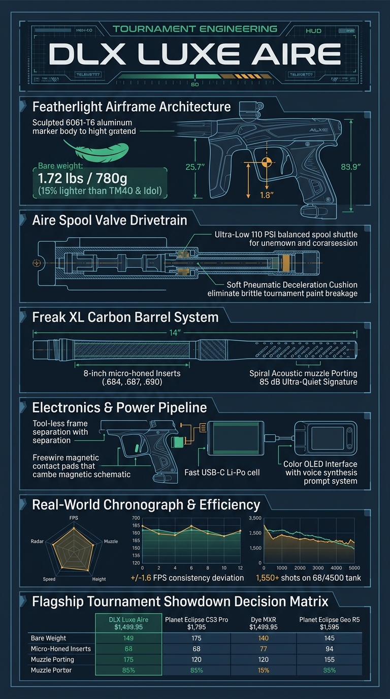 DLX Luxe Aire Technical Infographic Blueprint