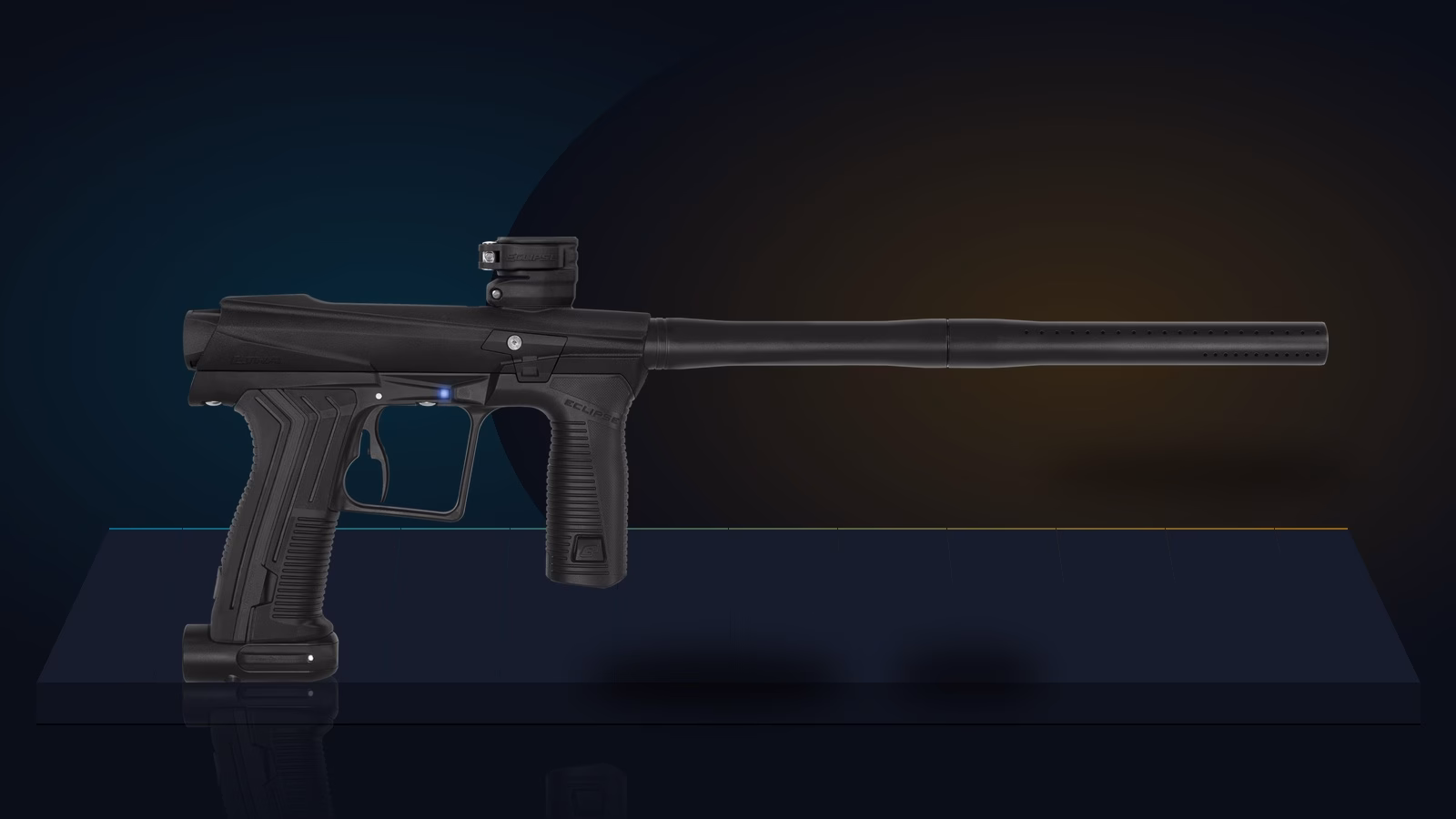 Planet Eclipse Etha 2 electronic paintball marker studio photography on slate platform