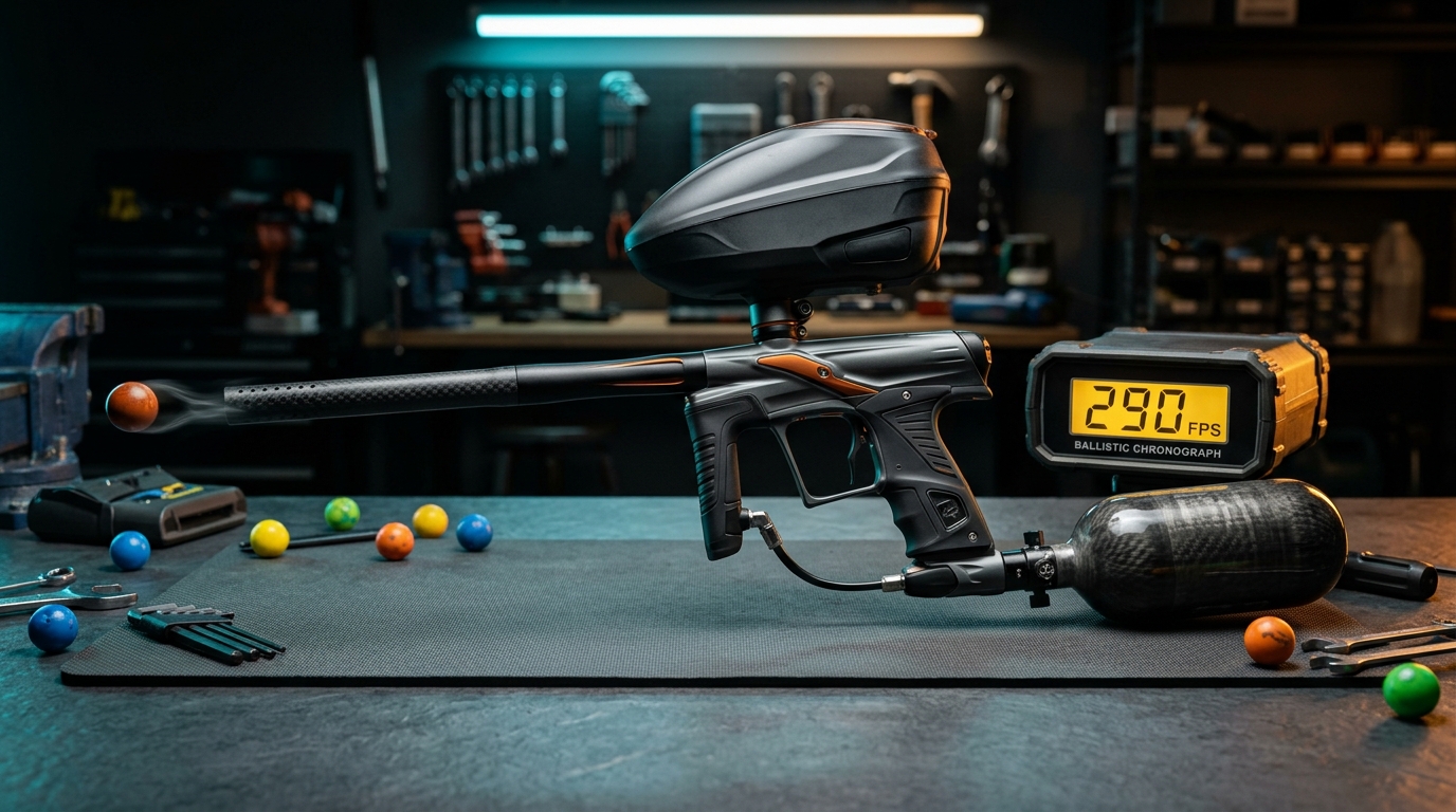 Ballistic Chronograph Testing Tournament Paintball Gun Muzzle Velocity at 290 FPS 2026