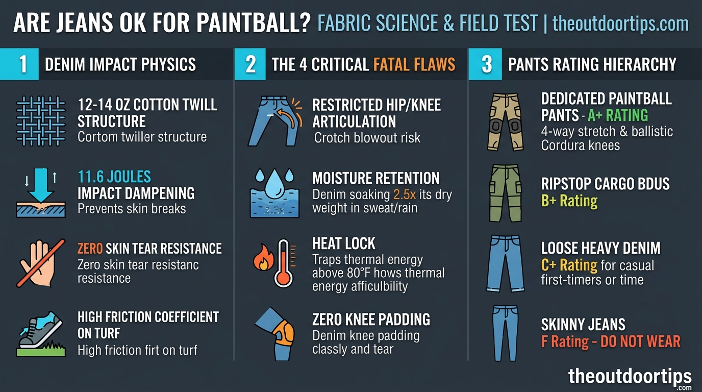 Are jeans ok for paintball material science comparison infographic