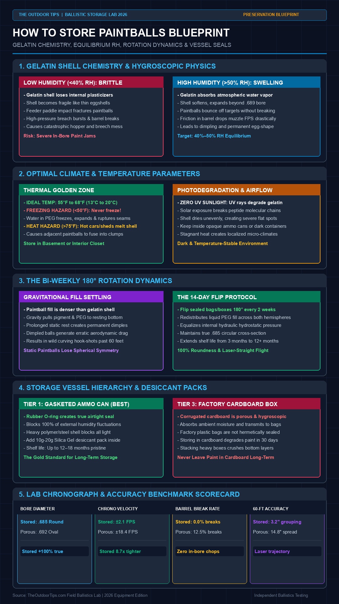 How to Store Paintballs Technical Blueprint Infographic